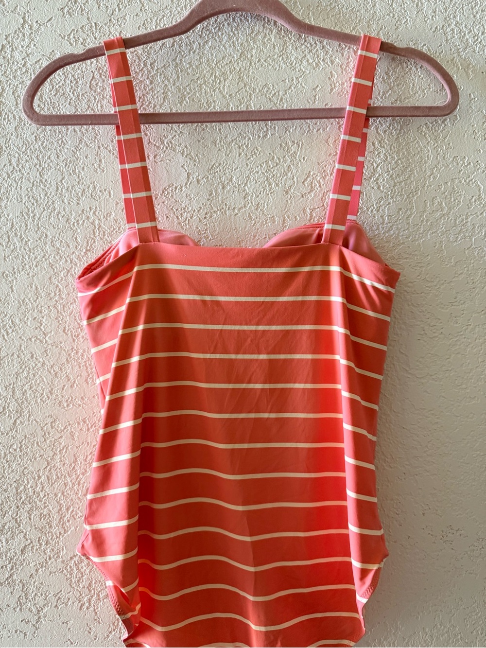 VINEYARD VINES One Piece Striped Pink White Square Neck Swimsuit Size Medium - Picture 5 of 11